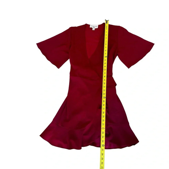 Stylestalker Natalie Red Burgundy Wrap Dress V-neck Short Sleeves Size M RTR - Picture 5 of 8